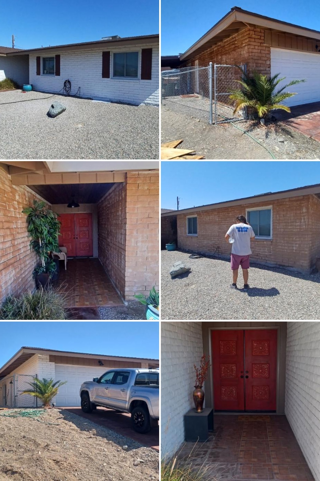 Desert Sandblasters brick wall restoration before and after