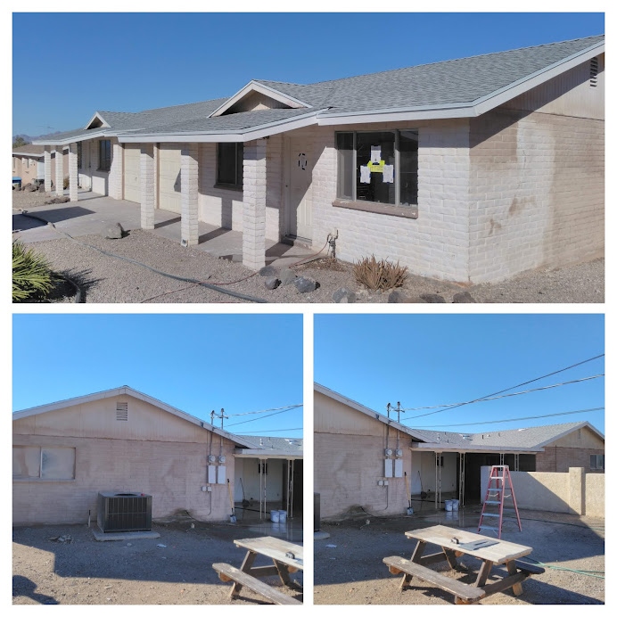 Residential house sandblasting