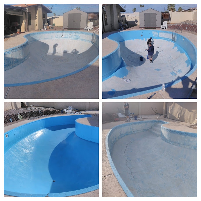 Fiberglass pool sandblasting