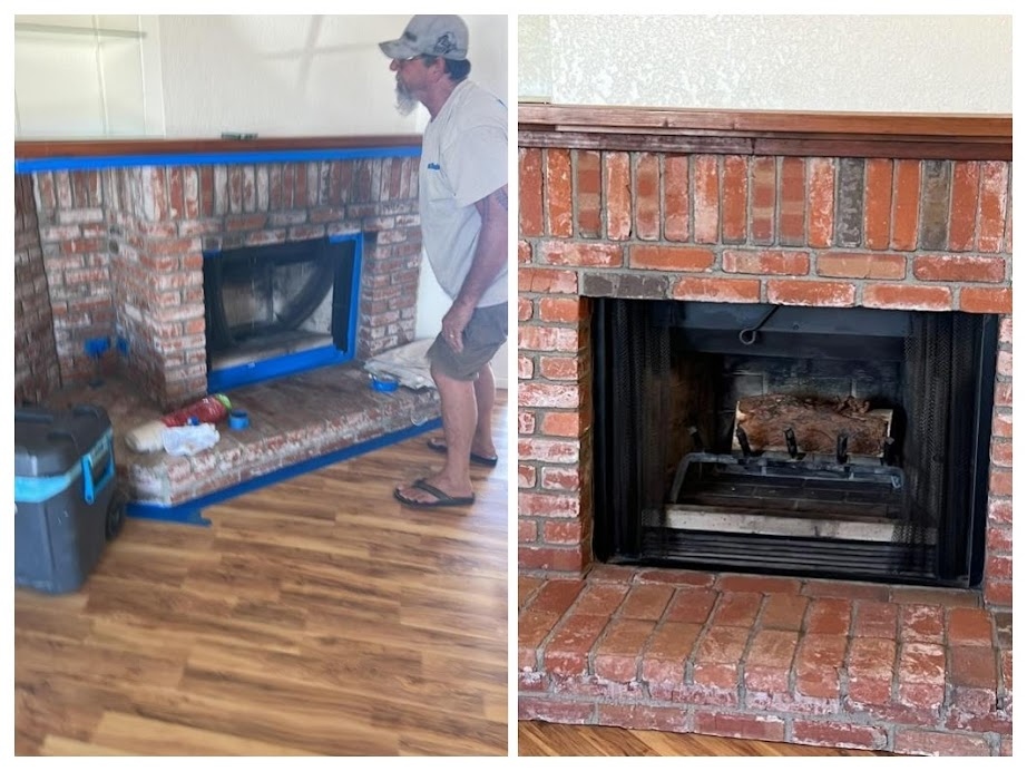 Fireplace sandblasting