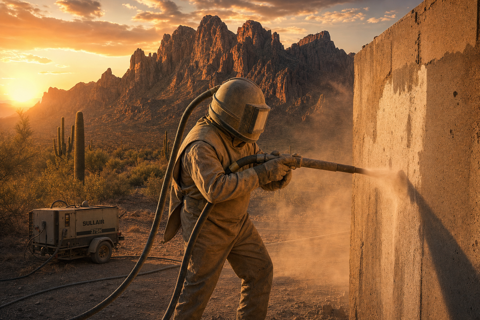 Desert Sandblasters professional at work